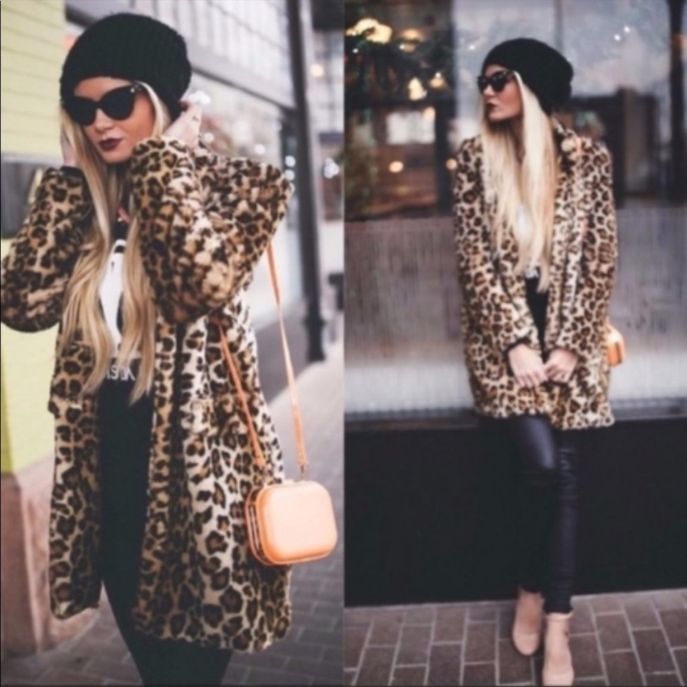 Brand new vegan fur leapord print jacket - Picture 1 of 3